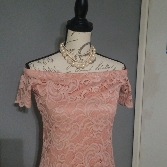 Beautiful Rose Pink Lace Dress NWOT - Picture 2 of 8